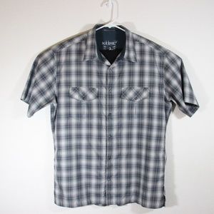 Kuhl Short Sleeve Button Up Shirt Grey Plaid